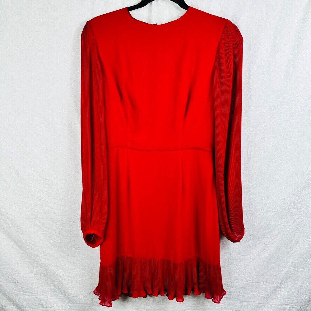 Chelsea‎ 28 Chelsea28 Red Ruffle Dress Size 4 Sheer Long sleeves